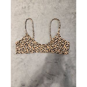 Aerie size S Scoop Bikini Top Leopard Print Tank Style